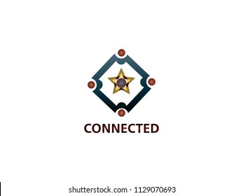 Futuristic globe data network connected elements abstract vector background