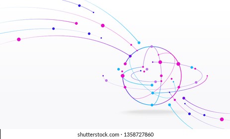 Futuristic Globe Data Network Elements Abstract Vector Background