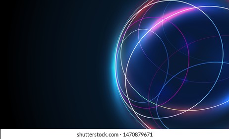 Futuristic globe data network light and glow elements abstract dark background