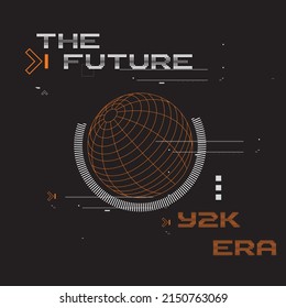 Futuristic Globe Line Artwork Vector