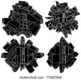 Futuristic Globe Megalopolis City Vector 48