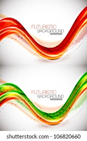 Futuristic glossy wave abstract background. Eps10 vector illustration