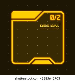Futuristic glow element vector illustration. Shiny frame effect decoration.