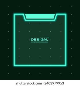 Futuristic glow element vector illustration. Shiny frame effect decoration.