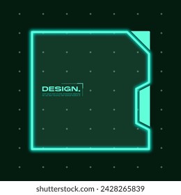 Futuristic glow element vector illustration. Shiny frame effect decoration.
