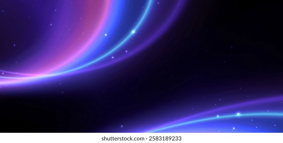 Futuristic glow flare and sparkle. Blue and pink blur ray effect. Hi-speed motion moving concept. Vector illustration