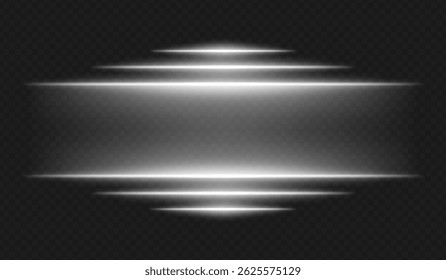 Futuristic glow. Horizontal white rays radiate from center forming tech-inspired layout with neon color scheme for UI, interface, energy or cyber theme.
