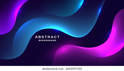 Futuristic glowing abstract background with neon wave curves
