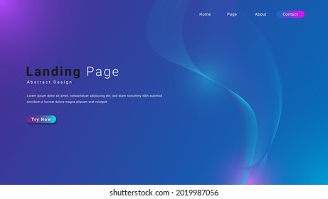 Futuristic Glowing Abstract Gradient Colorful Dynamic Wavy Lines Landing Page Design Template