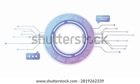Futuristic glowing blue and purple digital network connection visualization with flowing lines and nodes