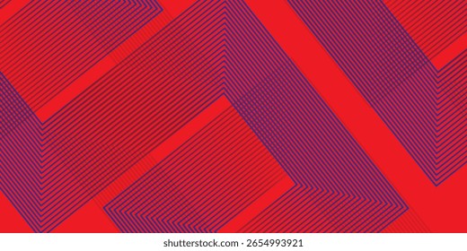 Tecnologia 3D vetorial azul e vermelho brilhante futurista com formas modernas de banner de linha azul abstrata, ilustração vetorial.