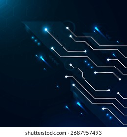 Diseño futurista del circuito que brilla intensamente con el fondo de la Tecnología digital