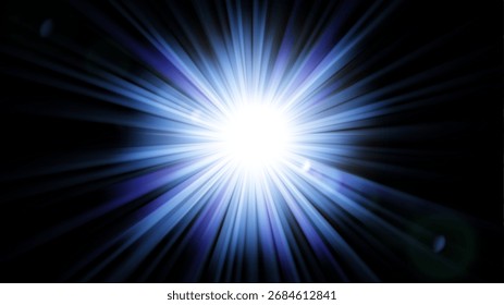 Efecto de luz brillante futurista sobre fondo oscuro, Ilustración vectorial