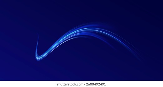 Futuristic glowing light swirls in vibrant neon colors, elegant curved lines with a smooth gradient glow, abstract luminous energy waves creating a high-tech digital aesthetic for creative design 