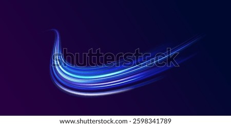 Futuristic glowing light swirls in vibrant neon colors, elegant curved lines with a smooth gradient glow, abstract luminous energy waves creating a high-tech digital aesthetic for creative design 