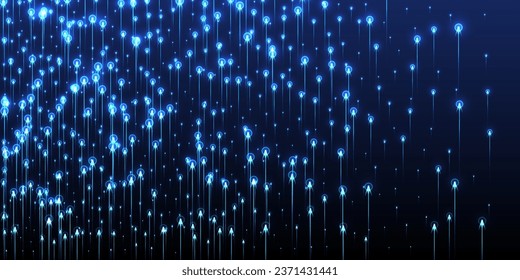 Futuristic glowing line rays data flows concept. Geometric neon blue flash elements. Business lines shift up innovative pattern. Data flows cool backdrop.