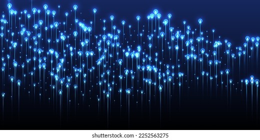 Futuristic glowing line rays speed motion concept. Geometric neon blue flare elements. Information technology vertical lines visual design. Speed motion advanced background.