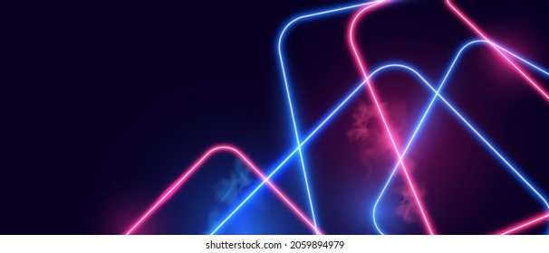 Futuristic glowing neon lights background vector illustration.
