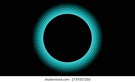 Círculo de anillo de neón brillante futurista sobre fondo de Tecnología negro