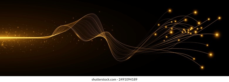 Futuristic glowing neural connectors analyze big data into cyberspace. Neural network background. Modern technology cover design. Vector illustration. EPS 10