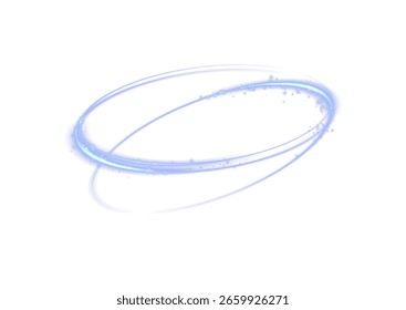 Anillo brillante futurista con tinte de luz azul y púrpura, anillo de neón, remolino, espiral, PNG .
