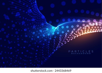fondo abstracto de la partícula ondulada brillante futurista para el vector de visualización digital