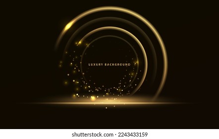 Fondo vectorial de círculo dorado futurista. La textura dorada de lujo.