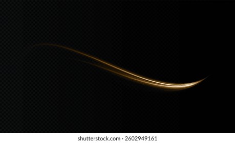 Futuristic gold neon wave with glowing beams, flowing energy, and fractal patterns. Perfect for AI-inspired designs, cyber space, dynamic backgrounds, and abstract tech wallpapers. Vector illustration
