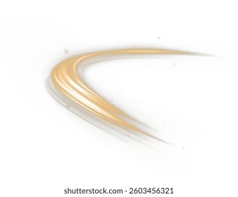 Futuristic golden wave lines with sparkling glows and dynamic motion. Bright neon streaks in abstract style, perfect for luxury, festive, or high-tech energy-themed designs. png