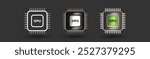 futuristic GPU icons, perfect for enhancing your tech designs, presentations,Ui, or projects. high-resolution details. Vector illustration concept.