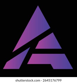 Futuristic Gradient Letter A Logo