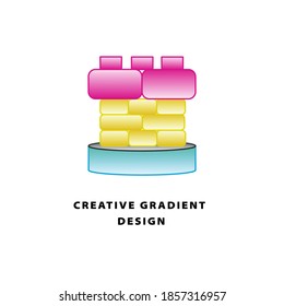 Futuristic Gradient Medieval Castle Tower Creative Design Logo Great for Any Businesses/Companies/Projects/Purposes Niche