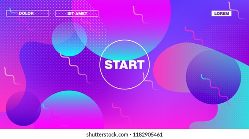 Futuristic Gradient Overlay Bright Neon Vector Pattern. Simple Main Web Page Iridescent Geometric Design. Glitch Liquid Color Abstract Neon Presentation. Business Background, Music Poster, Ads Banner