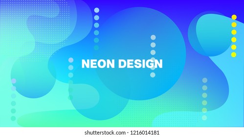 Patrón de Vector de neón brillante de superposición de degradado futurista. Landing Page Diseño geométrico fresco iridiscente. Cubierta de círculos de glitch de tecnología retro de color fluido. Fondo de Internet de póster de festival Funky Glam