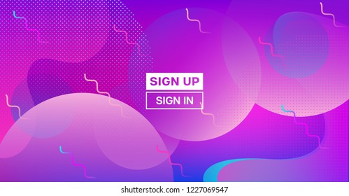 Futuristic Gradient Overlay Bright Neon Vector Pattern. Simple Landing Page Iridescent Geometric Design. Modern Retro Tech Fluid Color Glitch Cover. Ads Banner, Business Background, Music Poster
