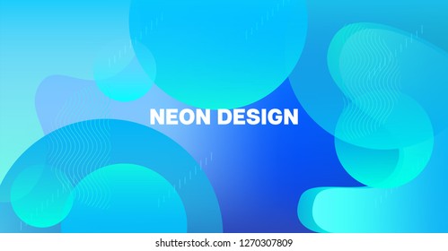Futuristic Gradient Overlay Bright Neon Vector Pattern. Iridescent Geometric Simple Landing Page Design. Abstract Geo Neon Glitch Liquid Color Cover. Glam Funky Festival Poster Internet Background