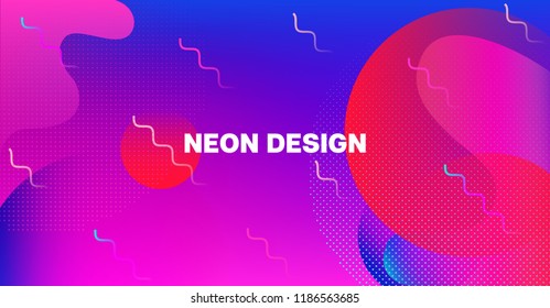 Futuristic Gradient Overlay Fluorescent Vector Pattern. Landing Page Iridescent Cool Geometric Design. Abstract Geo Neon Glitch Liquid Color Cover. Festival Poster, Business Background, Banner