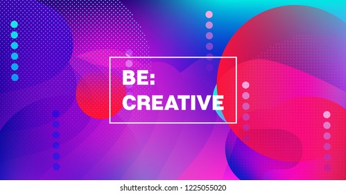 Futuristic Gradient Overlay Fluorescent Vector Pattern. Iridescent Landing Page Web Geometric Template. Glitch Abstract Neon Liquid Paint Presentation. Business Background, Music Poster, Ads Banner