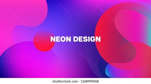 Futuristic Gradient Overlay Fluorescent Vector Pattern. Simple Main Web Page Iridescent Geometric Design. Glitch Abstract Neon Liquid Paint Presentation. 