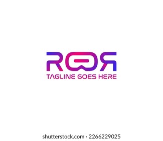 Futuristic gradient ROR Logo with VR Element