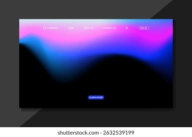 Futuristic Gradient Website UI with Neon Blue and Purple Glow