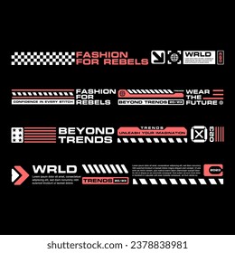 Futuristic Graphic line tee urban streetwear concept vector design