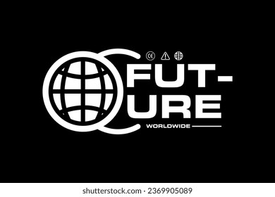 futuristic graphic tee design streetwear style editable template