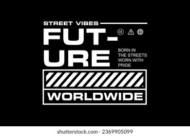 futuristic graphic tee design streetwear style editable template