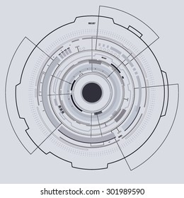 Interfaz gráfica de usuario futurista HUD, círculos tecno.