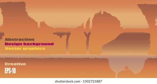 Futuristic graphics. Design background. Abstract vintage background. Creative vector background for banner and flyer. Texture stains. Designer decorative cover. Vector graphics. Spots and blots