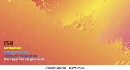 Futuristic graphics. Design background. Abstract vintage background. Creative vector background for banner and flyer. Texture stains. Designer decorative cover. Vector graphics. Spots and blots