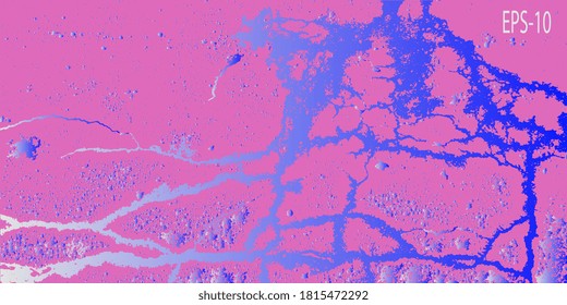 Futuristic graphics. Design background. Abstract vintage background. Creative vector background for banner and flyer. Texture stains. Designer decorative cover. Vector graphics. Spots and blots
