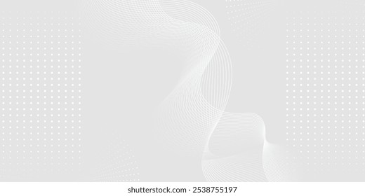 Fondo abstracto gris futurista. Línea de onda blanca moderna