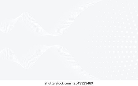 Futuristic gray abstract background. Modern white wave line
